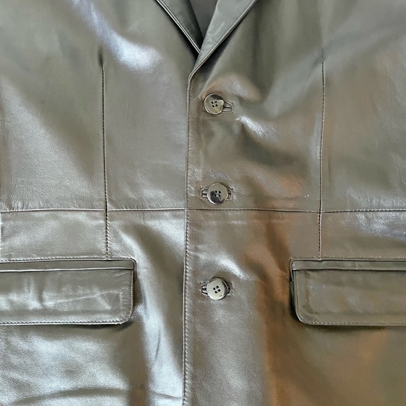 Mens Barneys leather Blazer - Picture 6 of 12